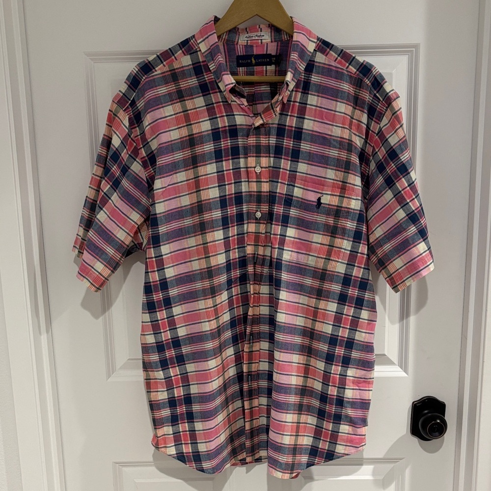 Ralph Lauren Pink and Blue Plaid Shirt